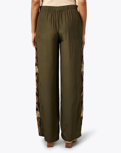 Theodora Silk Wide - Leg Green Pants for Warm Days