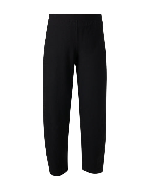 Black Stretch Crepe Women's Ankle-length Pull-on Pants