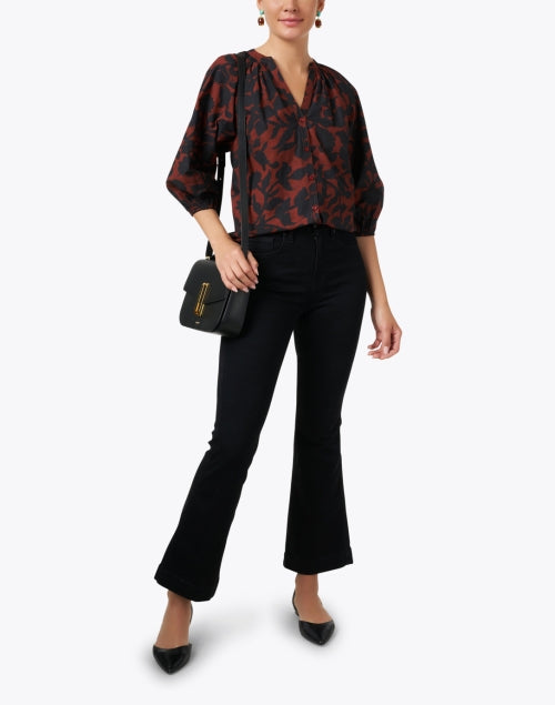 Veronica Beard Carson High-Rise Ankle Flare Stretch Denim Jeans