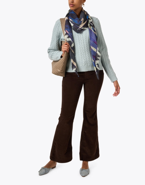 Indigo Soft Multi - Ikat Patterned Cashmere Scarf for Stylish Wear