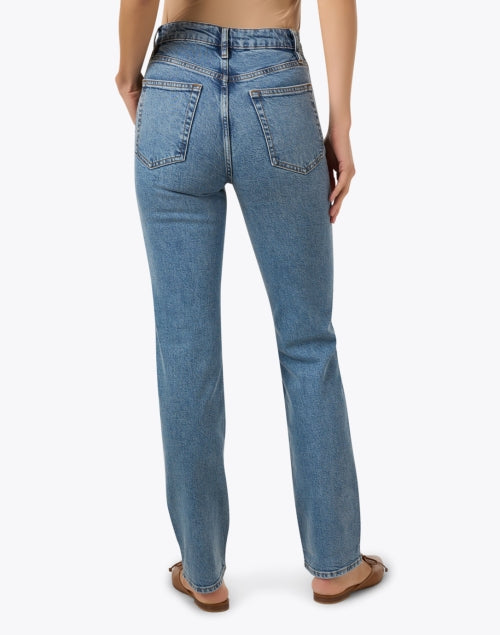 Frame's Light Wash Slim Straight Leg High Rise Stretch Denim Ruler Jeans