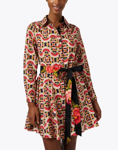 Eye - catching Datura Multi - pattern Printed Dress for Effortless Everyday Wear