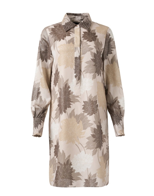 Stylish Women's Neutral Floral Pattern Print Shift Dress