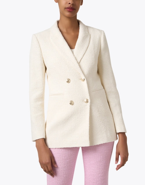 LK Bennett Women's Mariner Style Cream Tweed Double - Breasted Blazer