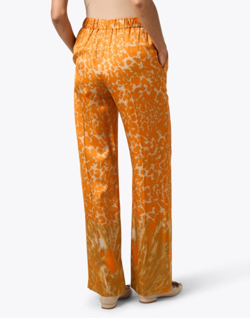 Stylish Orange-Printed Pull-On Trousers