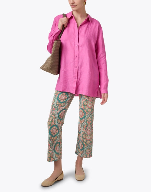 Mother's Stylish Multi - Print Straight - Leg Ankle Hem Denim Jeans