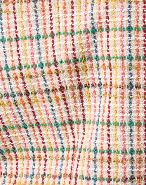 Stylish Marguerite Women's Denim-Trimmed Multi - Colored Tweed Jacket