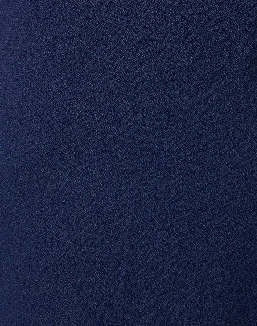 Blue Lightweight Stretch Crepe Fabric Wide Leg Women's Trousers