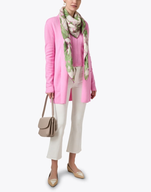 Pink Luxury Cotton-Silk Blend Travel Outerwear Coat