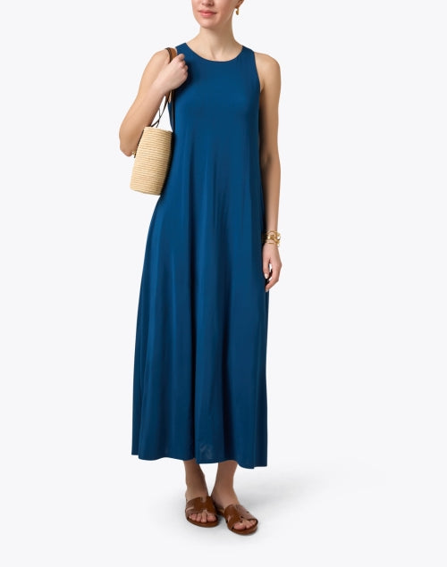Stylish Supremo Stretch Knit Blue Maxi Dress for Effortless Fashion