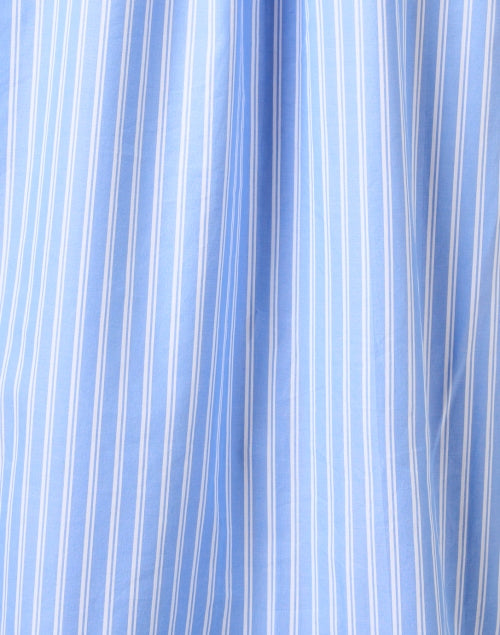 Charming Iris Blue Striped Cotton Shirt-Style Dress for Fashionable Women