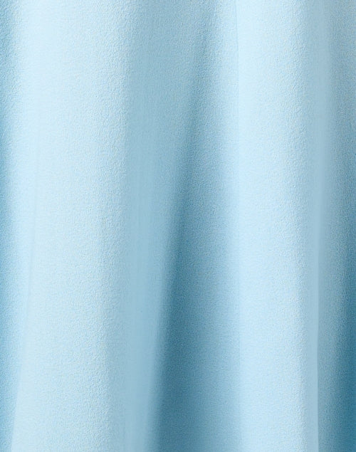 Thea Sky Blue Lightweight Wool Crepe A-Line Women's Dress with Neck Bow