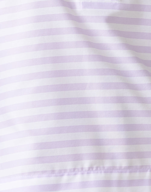 Aileen Women's Lavender and White Striped Cotton Poplin Casual Top