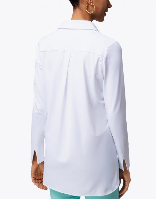 Stylish Jude Connally's Crisp White Hadley Henley Tunic Top