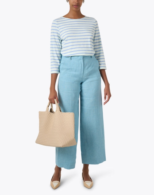 Luxurious Airy Cotton Blue Striped Shirt by Saint James