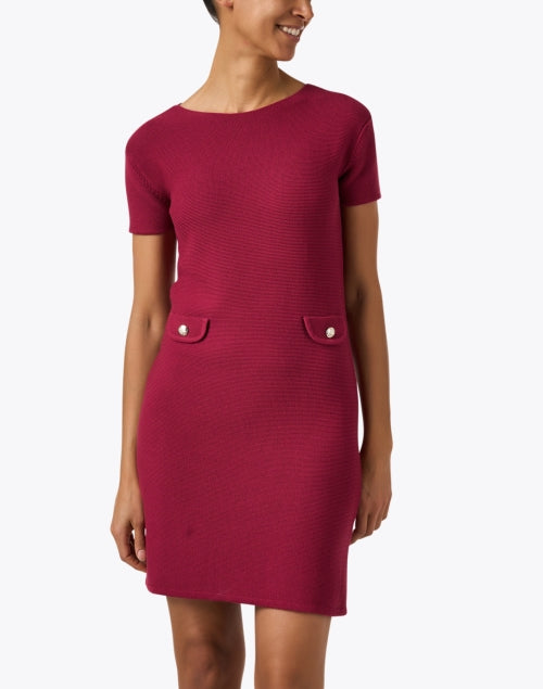 Amina Rubinacci's Saronno Red 100% Cotton Shift Dress for All Week