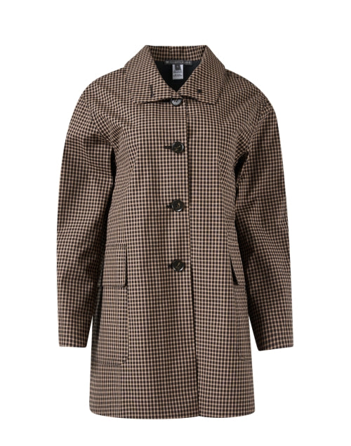 Stylish Brown Checked Cotton Jacket for Versatile Outdoor Layering