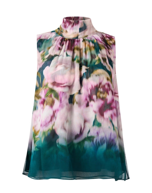Taylor Sleeveless Multi Floral Silk Women's Blouse Top