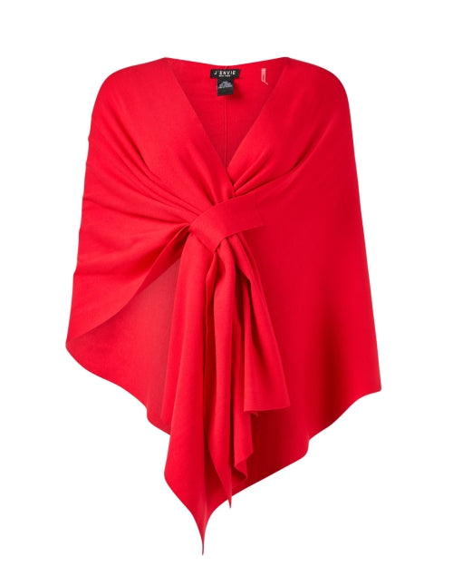 Stylish Red Knit Wrap with Tab Closure for Cool Weather