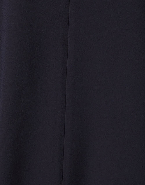 Ruodana Feminine Navy Shift Dress with Scalloped Details