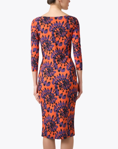 Stylish Tuby Orange Multi - Printed Women's Midi Dress