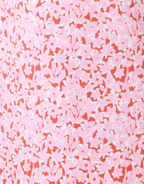 Pink Floral June Cotton Shift Dress with Retro Charm