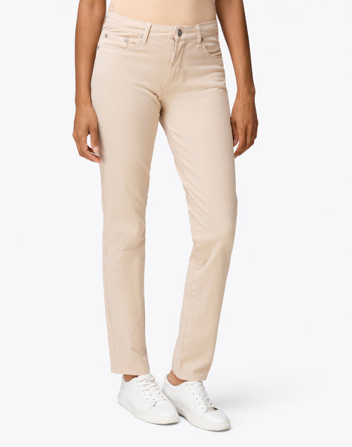 Fabrizio Gianni Stretch Cotton Beige Sand Tapered Straight Leg Jeans for a Fashionable Look
