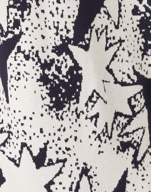 Weekend Max Mara Austin Navy Blue Star Print Short Sleeve Sweater