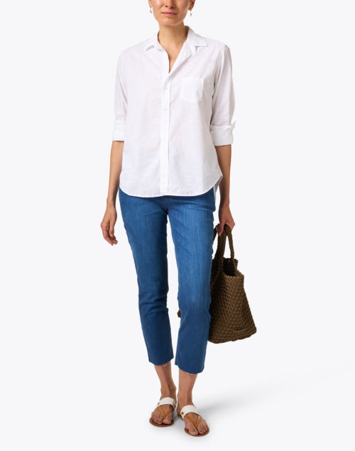 Stylish Women's Eileen White Cotton Button - Down Shirt