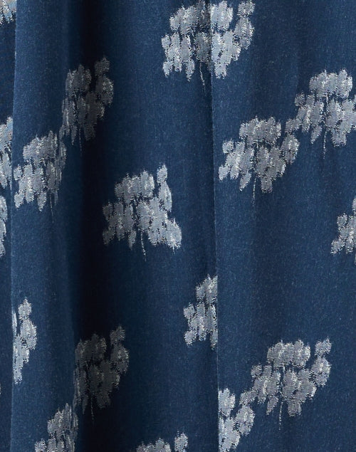 Navy Floral Printed Women's Cotton Shirt Dress Ideal for Weekdays in London Style