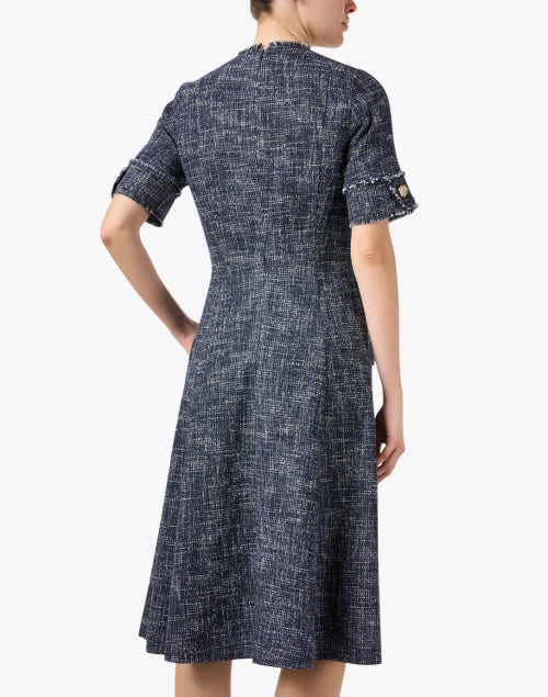 LK Bennett Women's Indigo Tonal Tweed Suzie Classic A-Line Dress