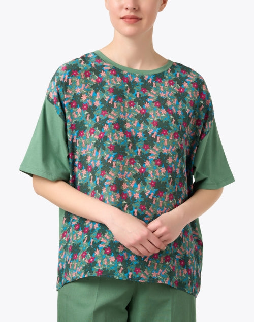 Weekend Max Mara's Luxurious Malaga Green Silk Printed Top