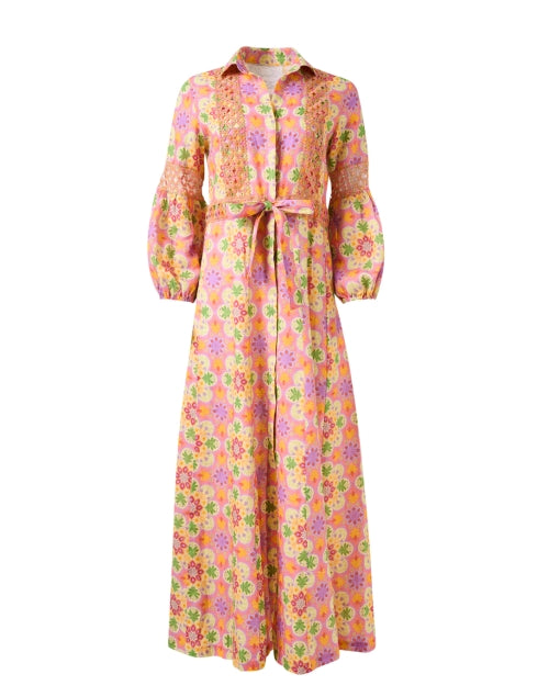 Iguazu Multicolored Printed Linen Shirt Dress for Getaways