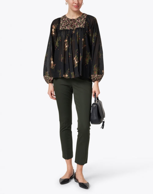 Stretchable Olive Green Cotton Pants by Jerry - A Comfortable Style