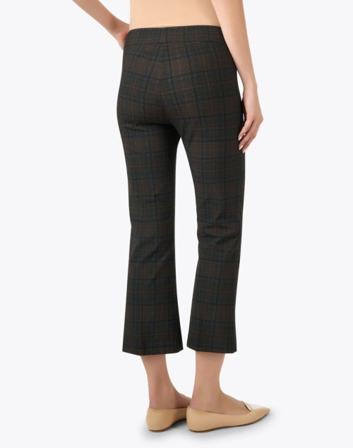 Leo Brown Checkered Cropped Flare Women's Pants for All-Day Styling