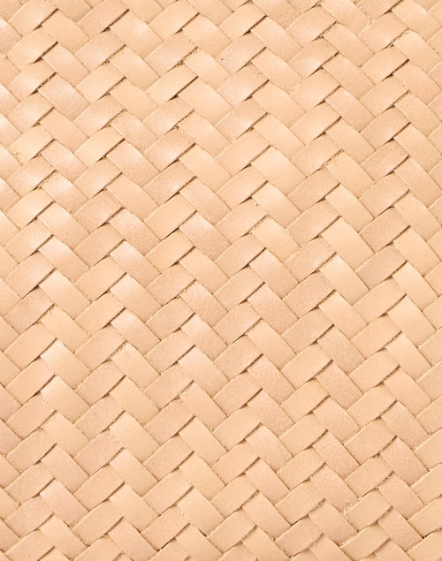 Bembien's Elegant Tan Leather Woven Shoulder Handbag