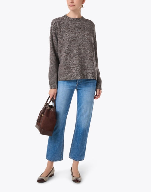 Stylish Moxa Brown Relaxed-fit 100% Wool Sweater by Weekend Max Mara