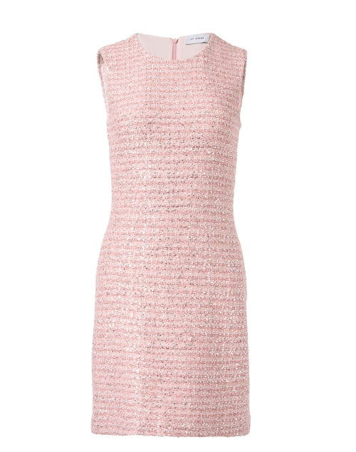 Stylish Pink Plaid Sequined Sheath Dress for a Chic Look