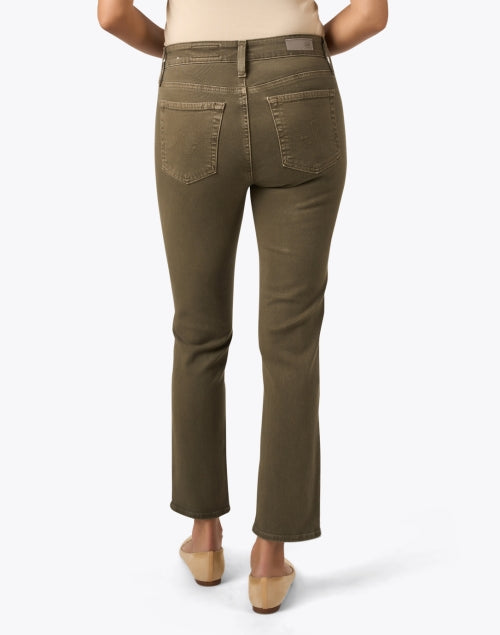 Mari High-Rise Lightweight Super Stretch Green Straight Leg Cropped Jeans