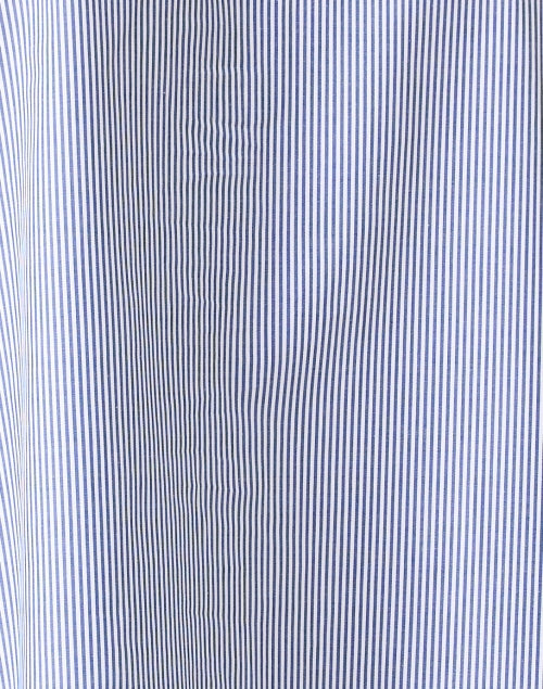Stylish Blue and White Striped 100% Cotton Poplin Shirt with Signature Spread Collar