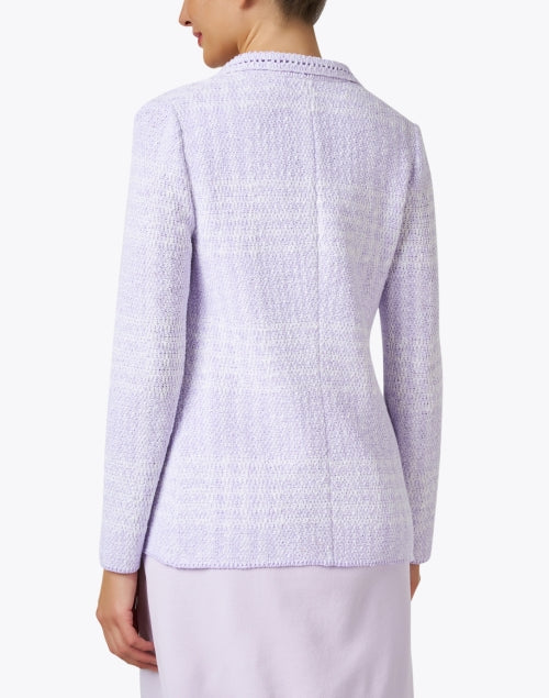 Olbia Crocheted Lilac and White Plaid Women's Fashion Jacket
