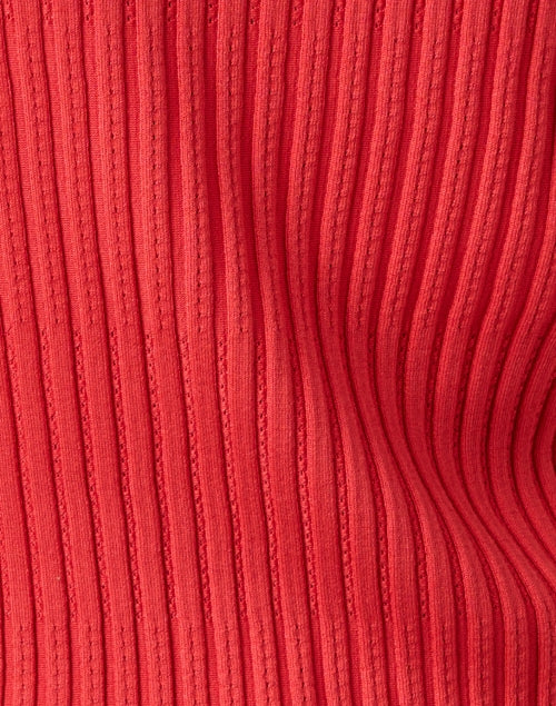 Stylish Poppy Red Ribbed Pointelle Shell Tank for Layering