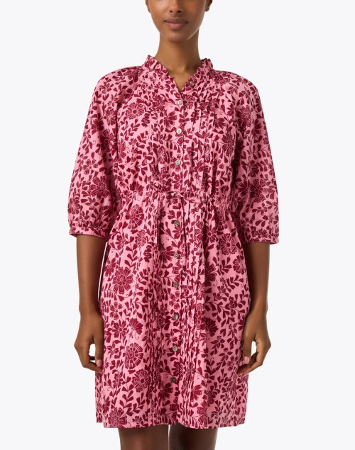 Stylish Benita Cotton Dress with Pink Floral Print