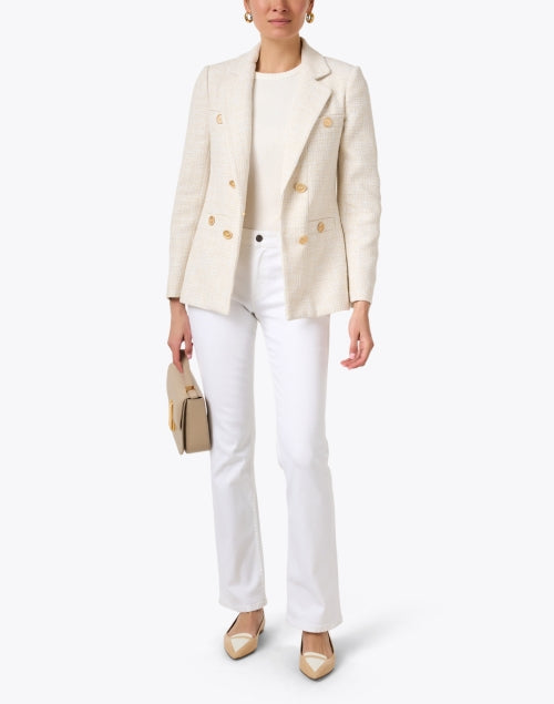Elegant Ecru Tweed Chad Blazer for Weekday Styling