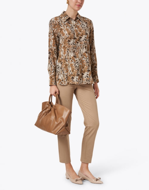 Madison Camel Colored Stretchable Viscose Material Casual Pants for Weekend Wear