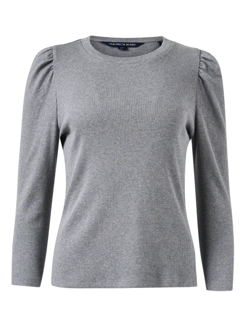 Britney Grey Women's Cotton Fashionable Puff Sleeve Casual Top