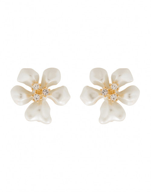 Gorgeous Gold - Plated & White Pearl Flower Clip - On Earrings by Kenneth Jay Lane