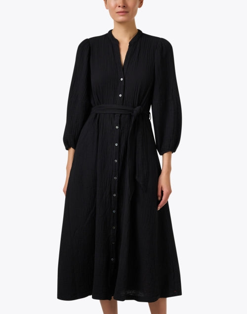 Selene Stylish Black Comfortable Cotton Gauze Women's Dress