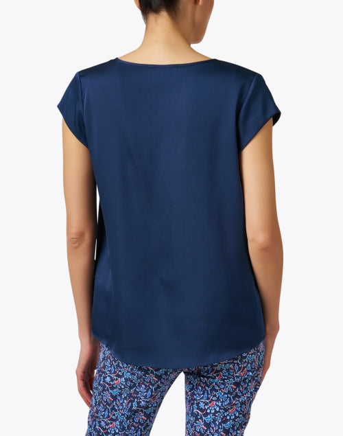 Navy Luxury Silk - Blend Relaxed - Fit Blouse