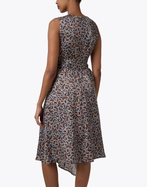 Elegant Cecilia Dress with Multi - Floral Print and Asymmetrical Hem